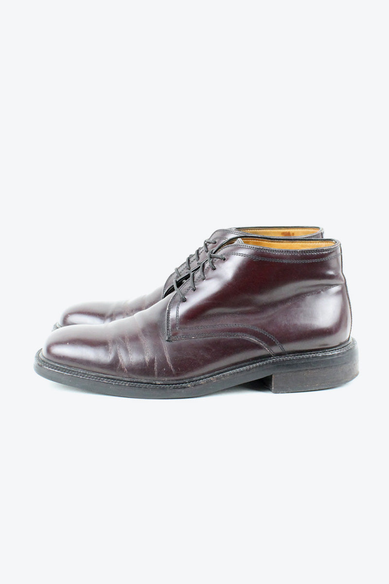 SQUARE TOE WATE PLOOF LEATHER CHUKKA SHOES / BURGUNDY [SIZE: US9(27cm相当) USED]