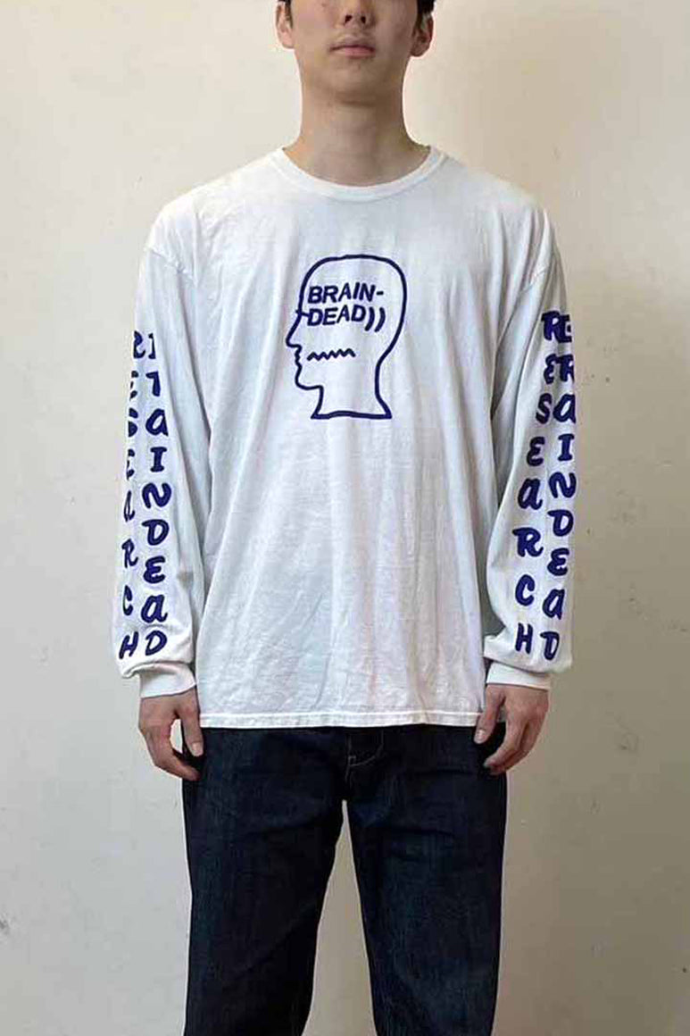 L/S LOGO FARM PRINT BACK PRINT T-SHIRT / WHITE [SIZE: L USED]