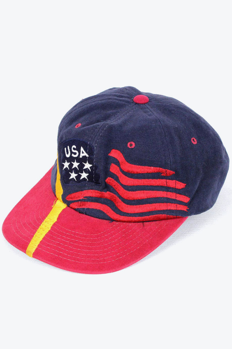 90'S USA LOGO CAP / NAVY RED [SIZE: O/S USED]