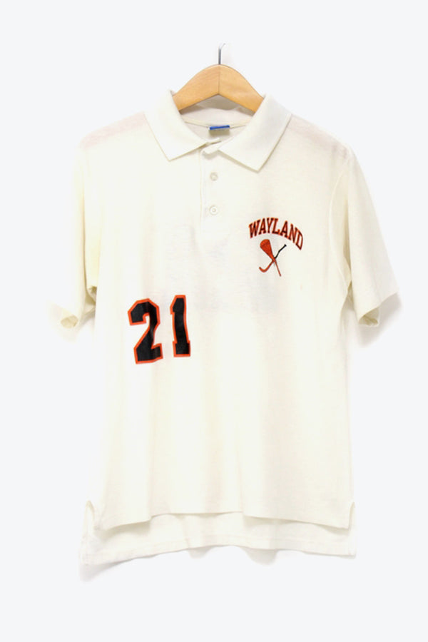 MADE IN USA POLO SHIRT / IVORY【SIZE:L USED】