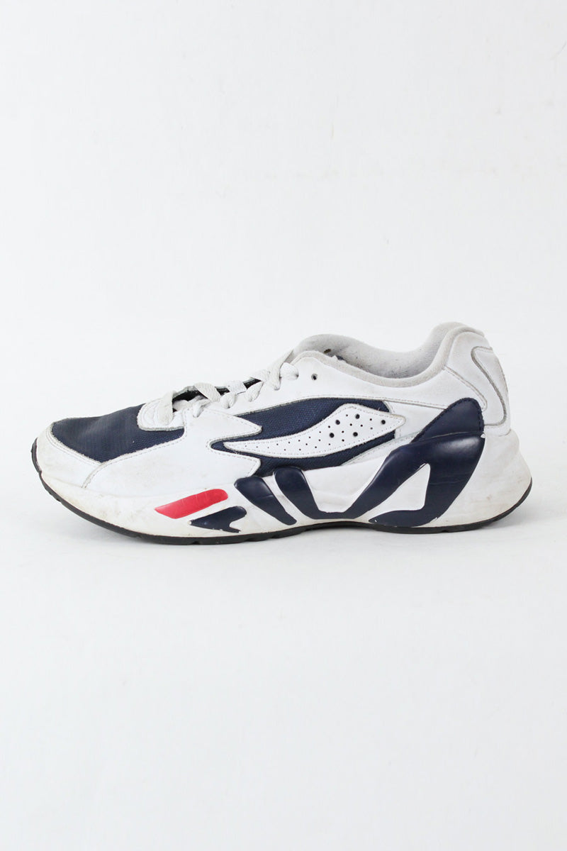 RUNNING SNEAKERS / WHITE NAVY [SIZE: US8(26cm) USED]