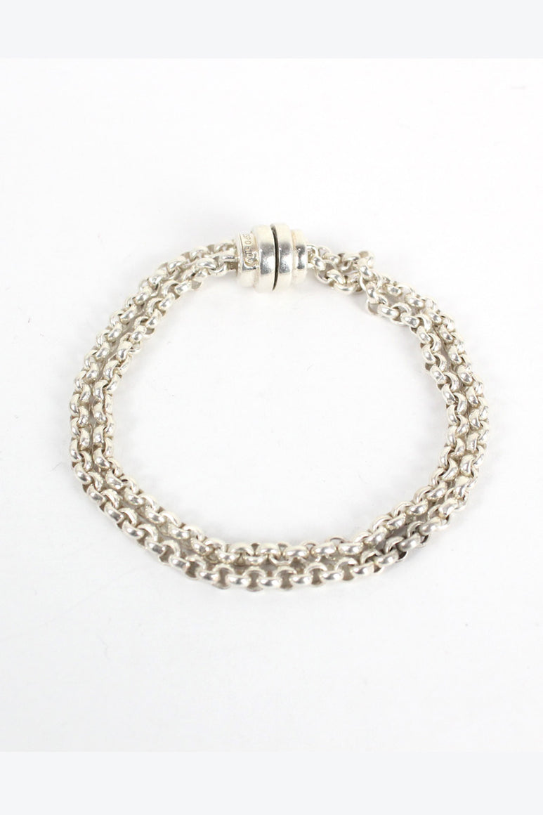 925 SILVER DOUBLE BRACELET【SIZE:O/S USED】