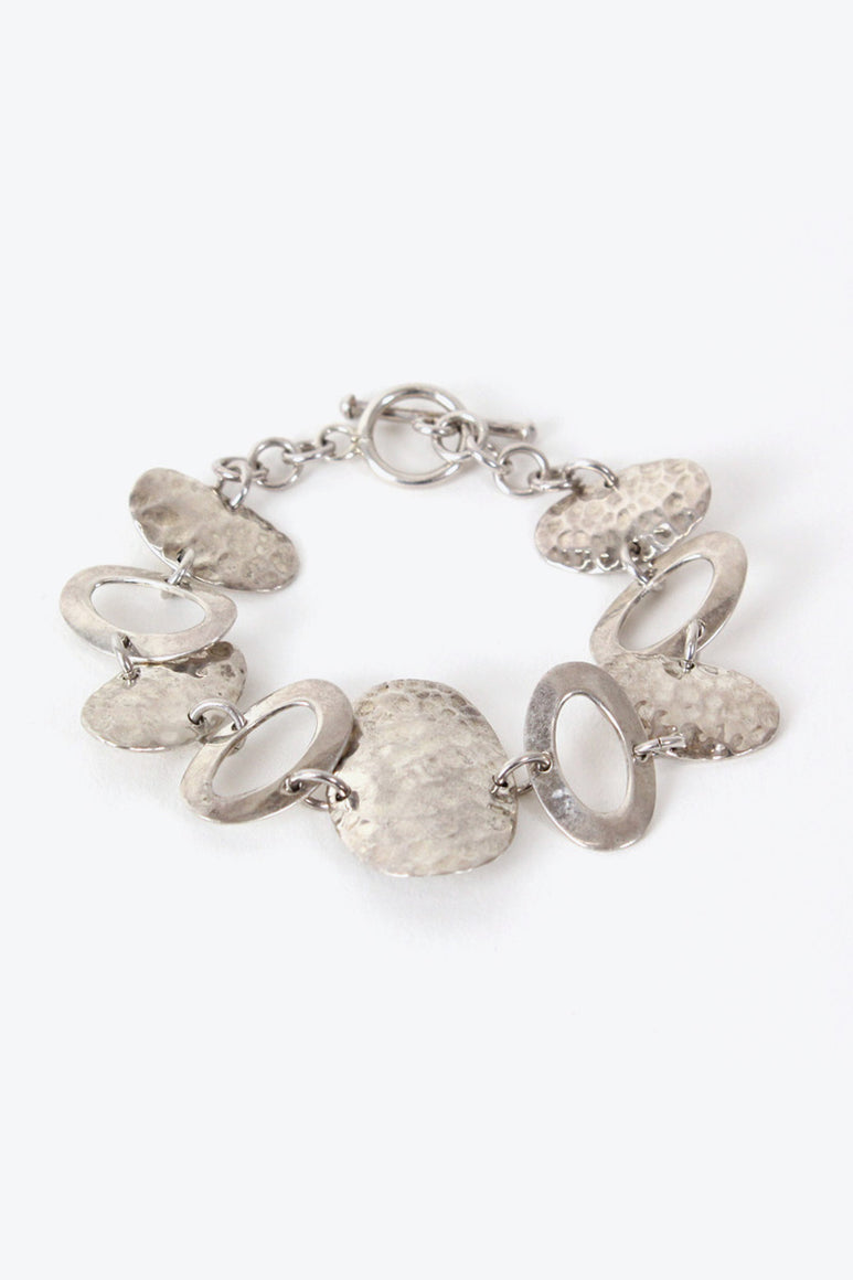 925 SILVER CHAIN BRACELET T-BAR【ONE SIZE: USED】