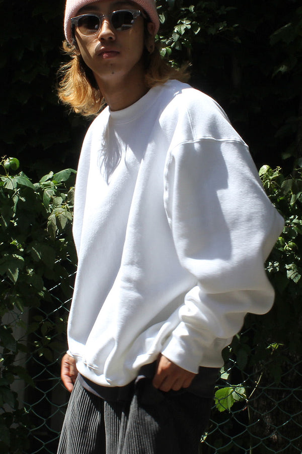 MADE IN USA #234 12OZ CROSS-KNIT CREW NECK SWEATSHIRT / WHITE