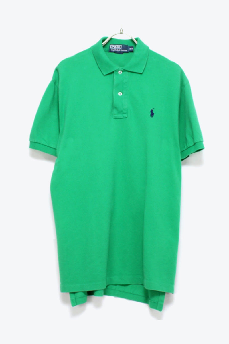 S/S EMBROIDERY LOGO POLO SHIRT / GREEN【SIZE:S USED】