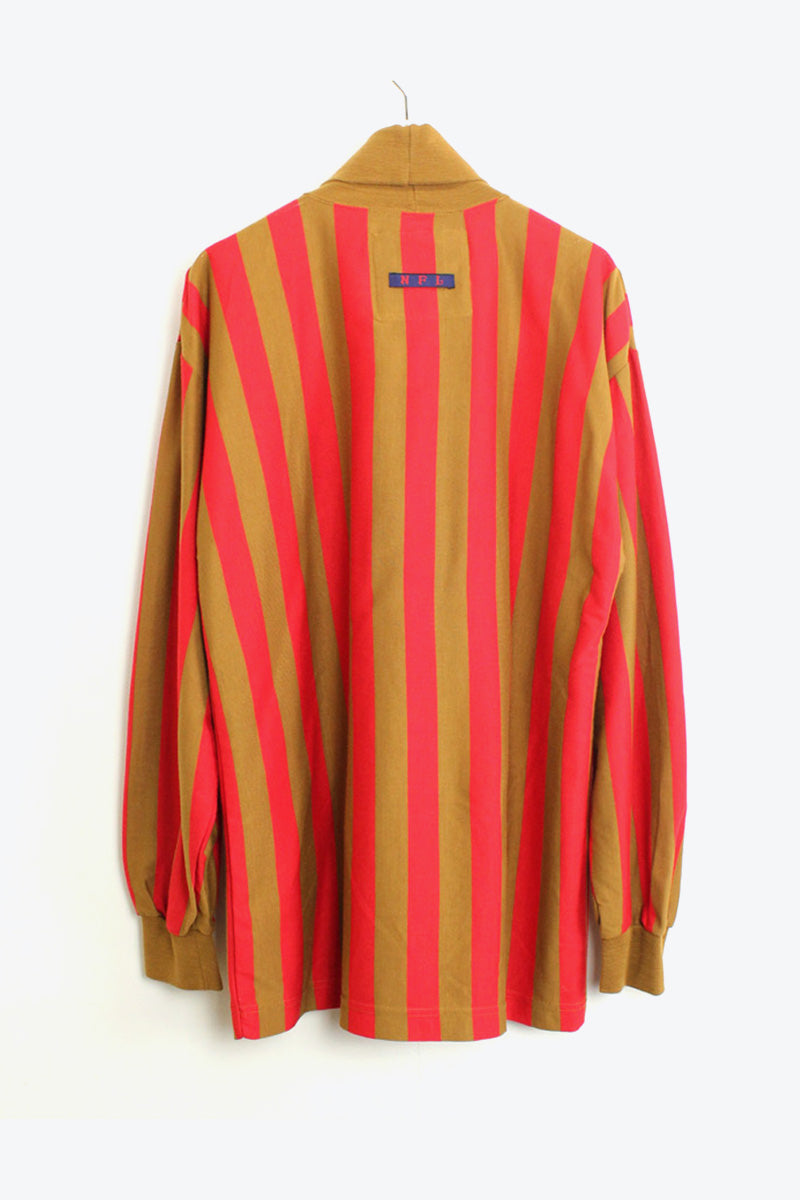 L/S BORDER TURTLE NECK T-SHIRT / RED/BEIGE [SIZE:S DEADSTOCK/NOS]