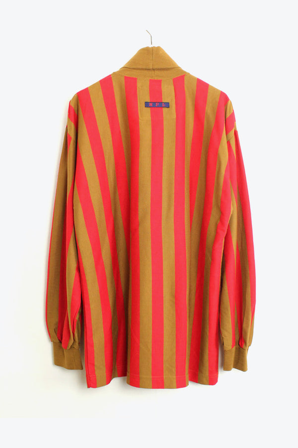 L/S BORDER TURTLE NECK T-SHIRT / RED/BEIGE [SIZE:S DEADSTOCK/NOS]