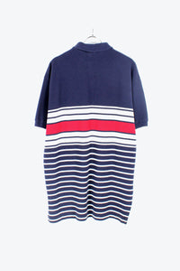 S/S KNIT POLO BORDER / NAVY/RED【SIZE:M USED】