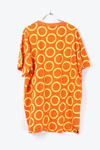 MADE IN ITALY 90'S SIRCLE DOTS TEE SHIRT / ORANGE [SIZE:L相当 USED] [金沢店]