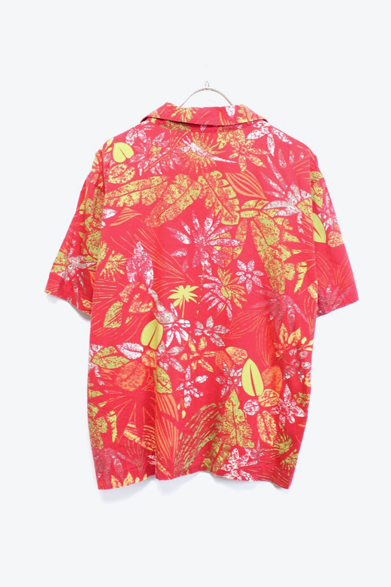 S/S 오픈카라 하와이안 셔츠 / 레드【SIZE:M 상당 USED】
