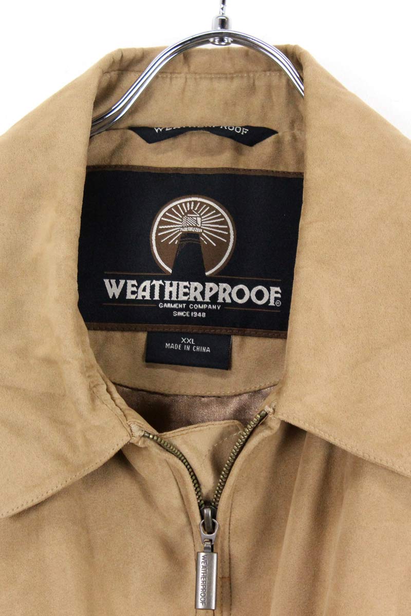 IMITATION SUEDE ZIP JACKET / CAMEL【SIZE:XL USED】