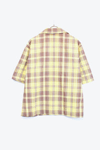 MADE IN USA S/S CHECK SHIRT / YELLOW【SIZE:M USED】