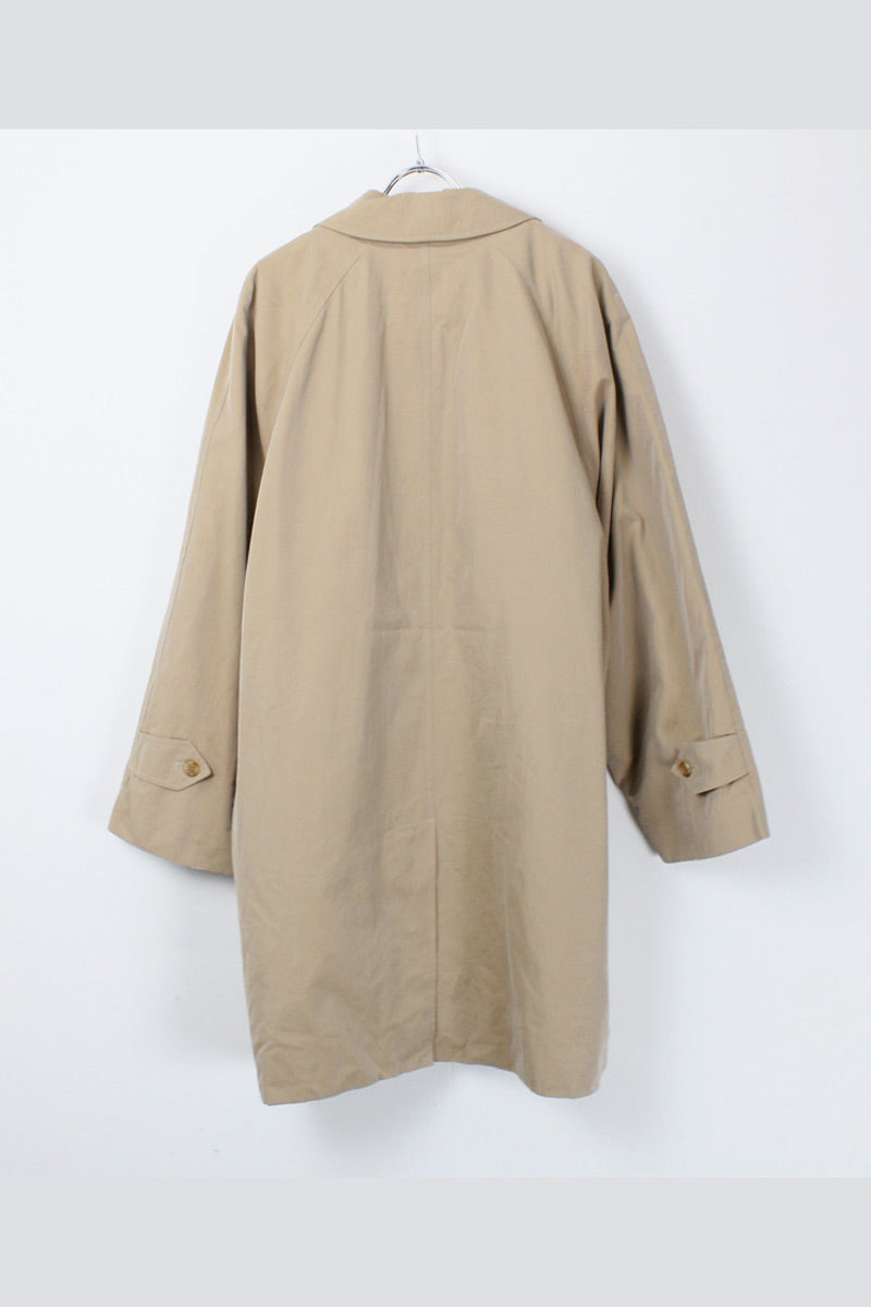 MADE IN ENGLAND 90'S SINGLE TRENCH COAT / BEIGE [SIZE: L USED]