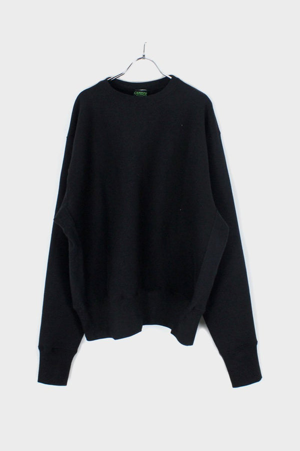 MADE IN USA #234 12OZ CROSS-KNIT CREW NECK SWEAT SHIRT / BLACK