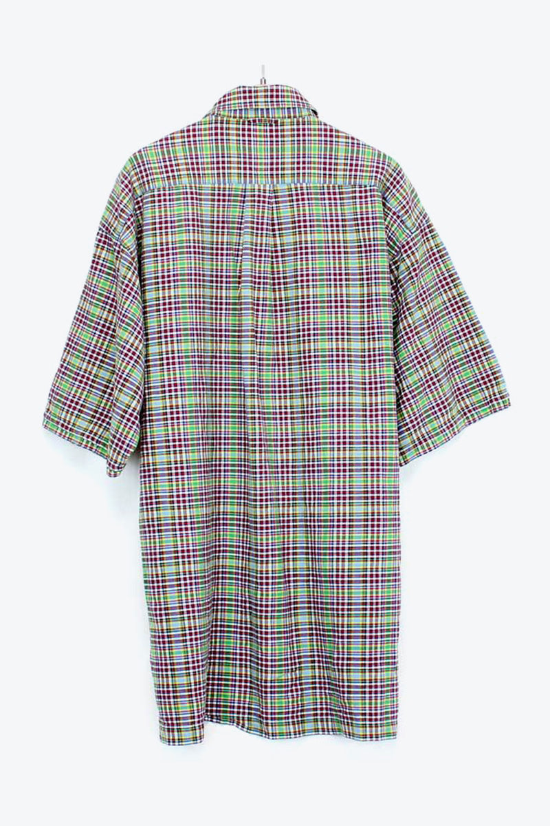 90'S S/S CHECK SHIRT / MULTI [SIZE:L USED]