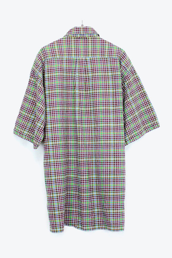 90'S S/S CHECK SHIRT / MULTI [SIZE:L USED]