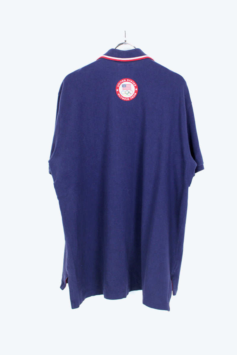 S/S USA OLYMPIC POLO SHIRT / NAVY【SIZE:XL USED】