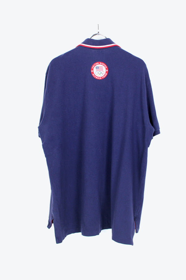 S/S USA OLYMPIC POLO SHIRT / NAVY【SIZE:XL USED】