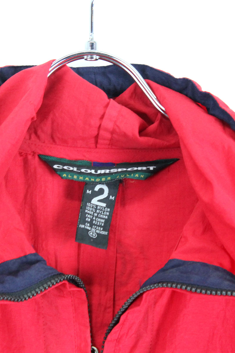 90'S NYLON ANORACK JACKET / RED【SIZE:M USED】
