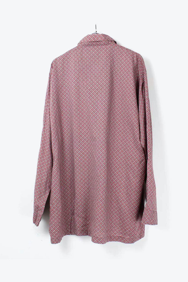 MADE IN ENGLAND 90'S L/S PATTERNED SHIRT / RED [SIZE: 42 USED]