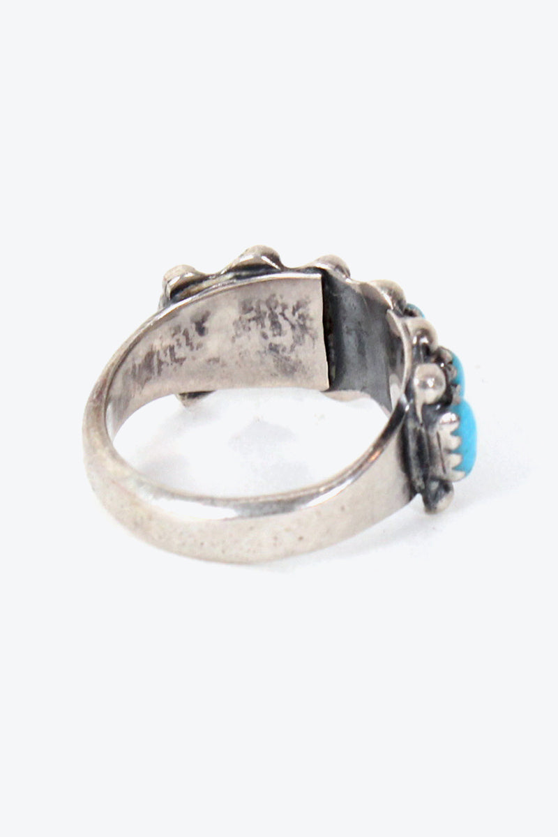 MADE IN USA 925 SILVER RING TURQUOISE STONE【SIZE: 14号相当 USED】