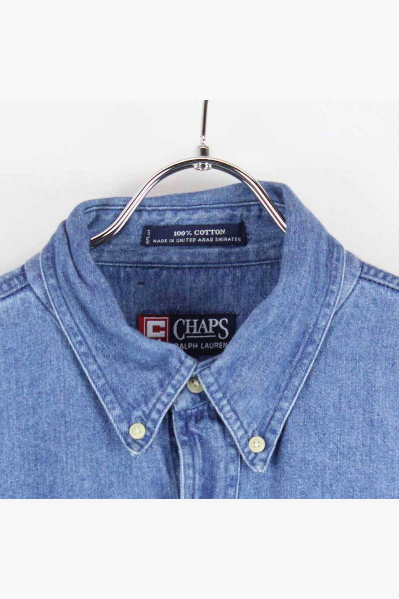 90'S L/S DENIM SHIRT / INDIGO [SIZE: L USED]
