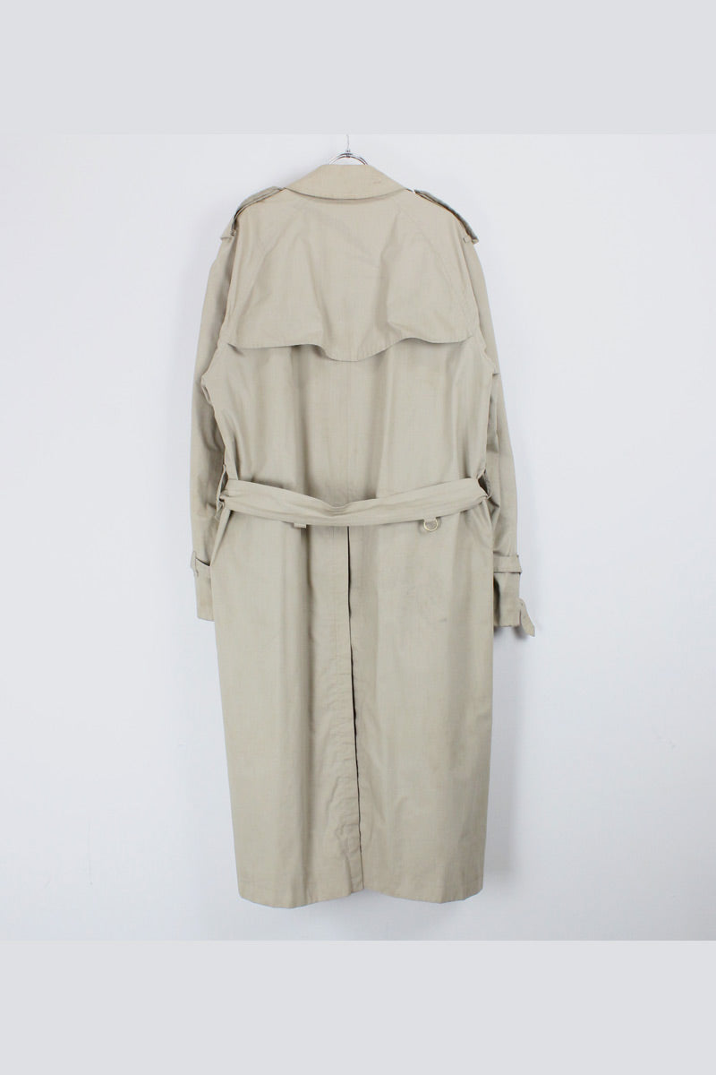MADE IN ENGLAND 80-90S DOUBLE TRENCH COAT / BEIGE [SIZE: 50R USED]