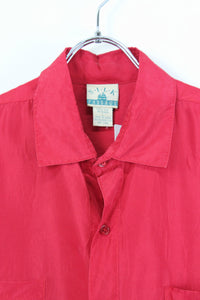 90'S S/S SILK SHIRT / RED [SIZE:L USED]