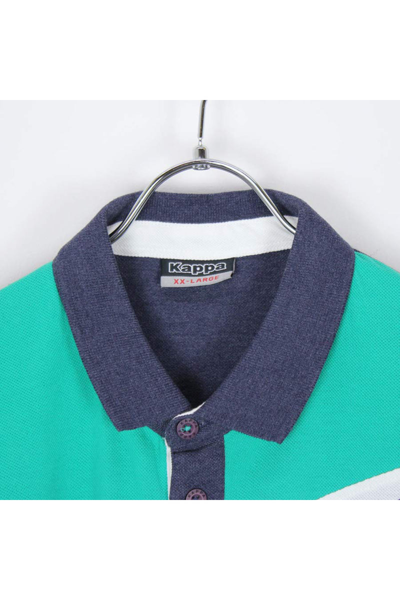 S/S POLO BORDER / GREEN/WHITE【사이즈:XXL USED】
