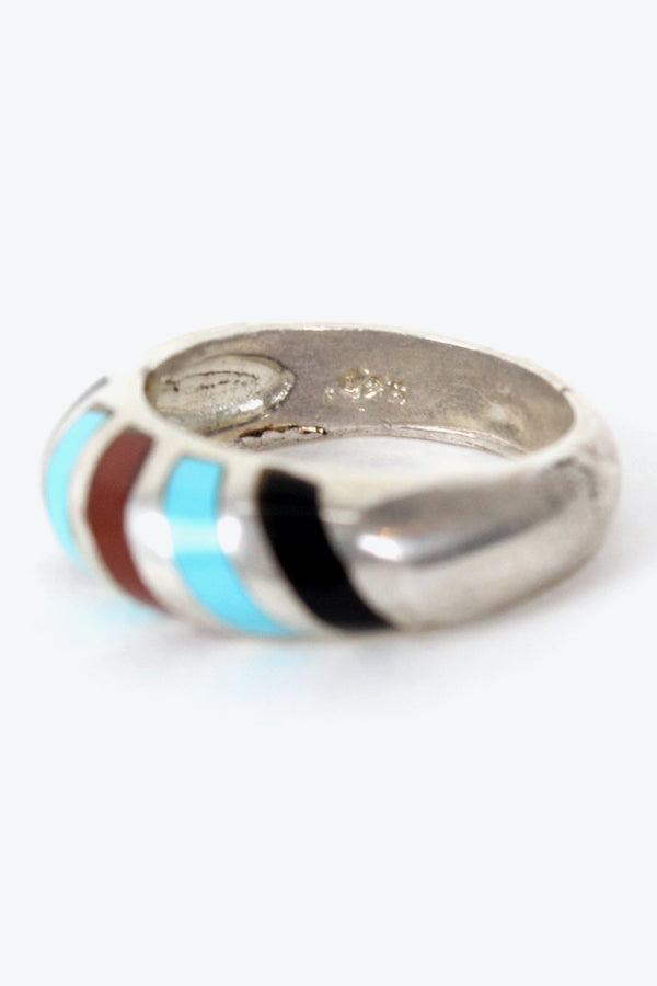925 SILVER RING TURQUOISE STONE [SIZE: Approx. US 6.5 USED]