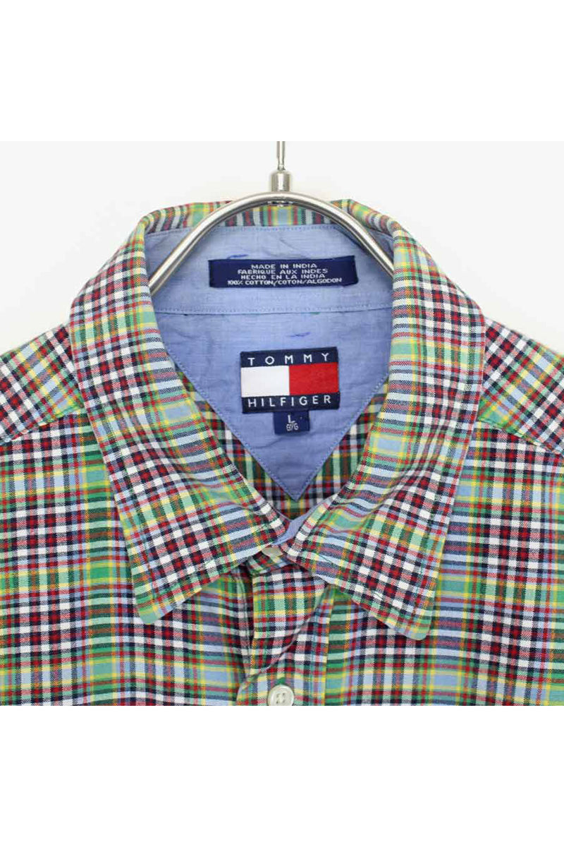 90'S S/S CHECK SHIRT / MULTI [SIZE:L USED]