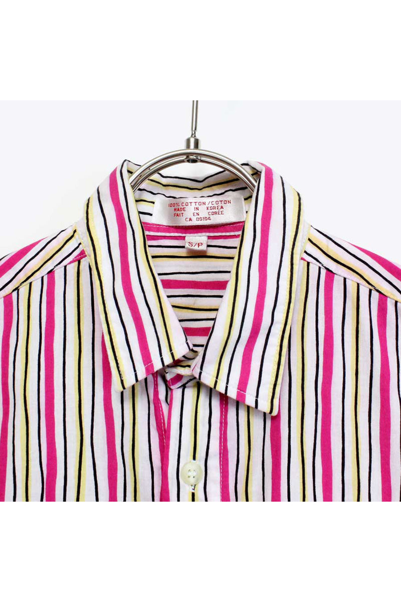 S/S 스트라이프 셔츠 / WHITE/PINK【SIZE:S USED】