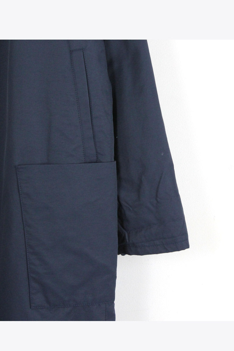 MADE IN USA COTTON NYLON LONG COAT / NAVY【SIZE:M USED】