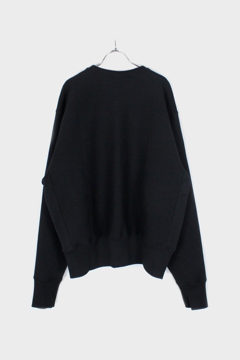 MADE IN USA #234 12OZ CROSS-KNIT CREW NECK SWEAT SHIRT / BLACK
