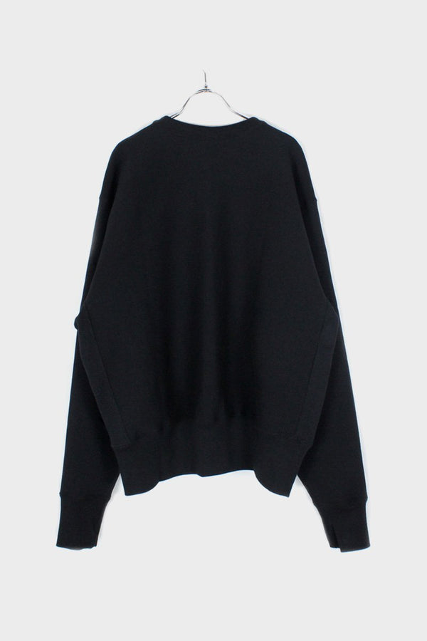 MADE IN USA #234 12OZ CROSS-KNIT CREW NECK SWEAT SHIRT / BLACK