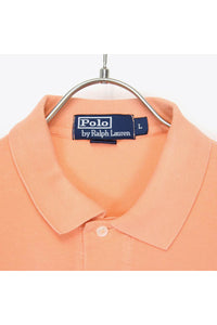 S/S EMBROIDERY LOGO POLO SHIRT / SALMON PINK【SIZE:L USED】