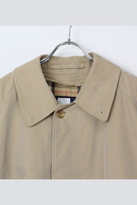 MADE IN ENGLAND 90'S SINGLE TRENCH COAT / BEIGE [SIZE: L USED]