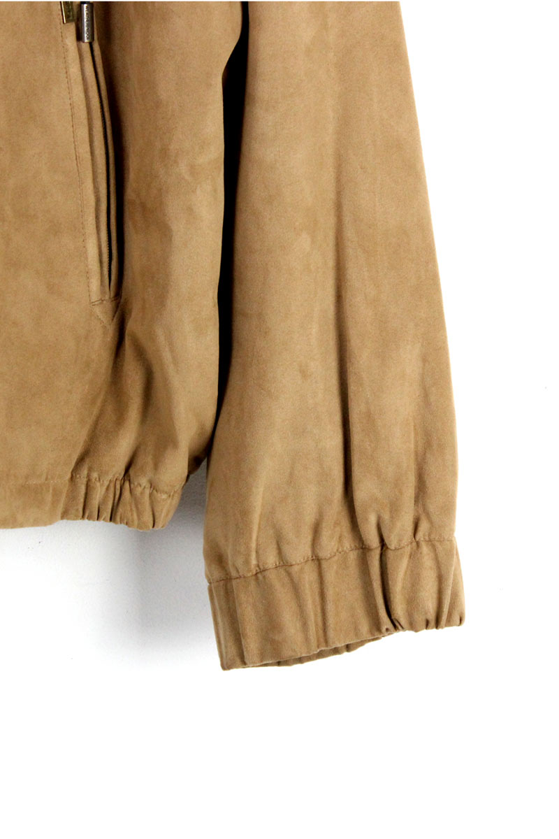 IMITATION SUEDE ZIP JACKET / CAMEL【SIZE:XL USED】