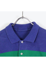 画像をギャラリービューアに読み込む, 90&#39;S S/S BORDER POLO SHIRT / BLUE/RED/GREEN【SIZE:L相当 USED】
