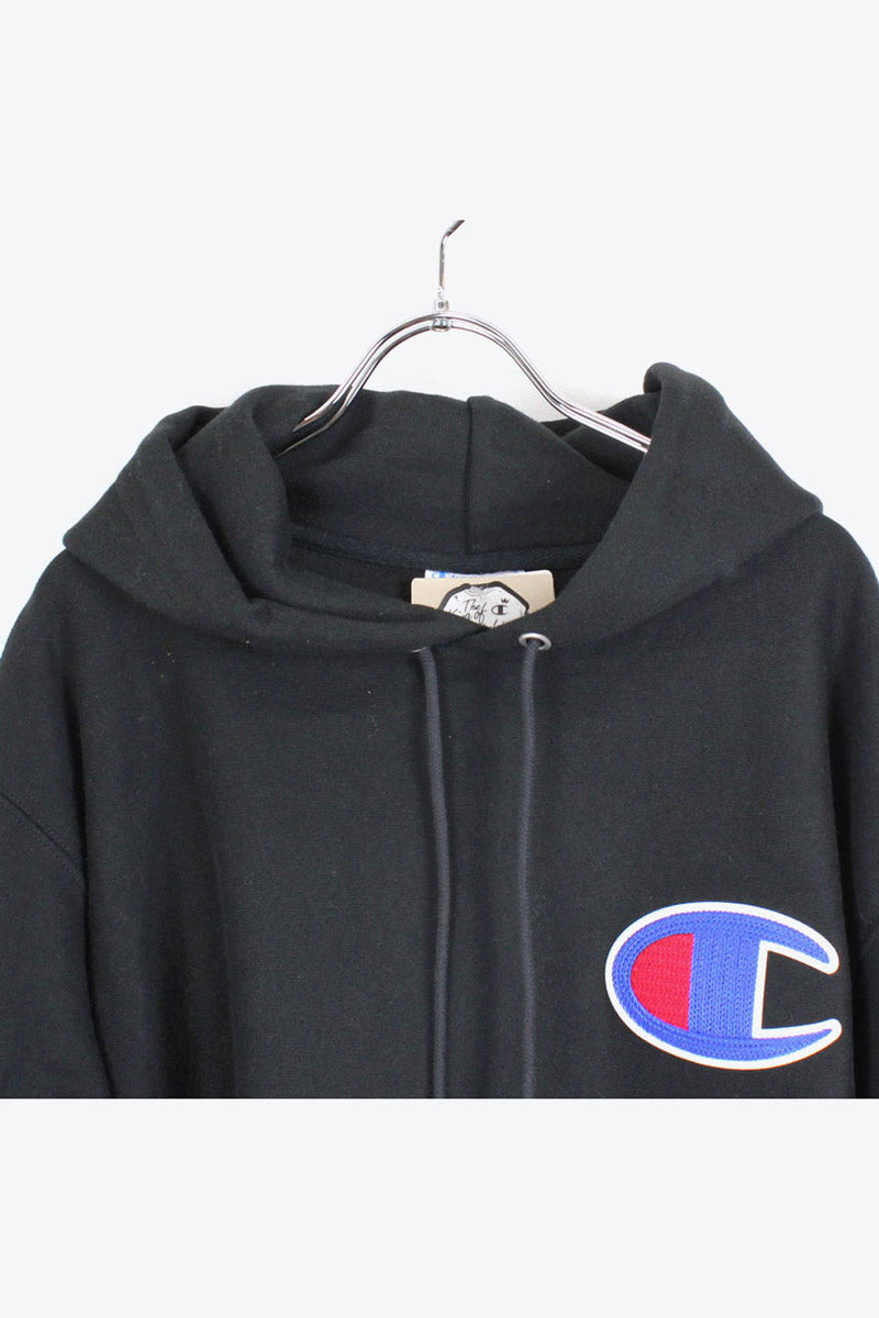 REVERSE WEAVE SWEAT HOODIE / BLACK [70%OFF]