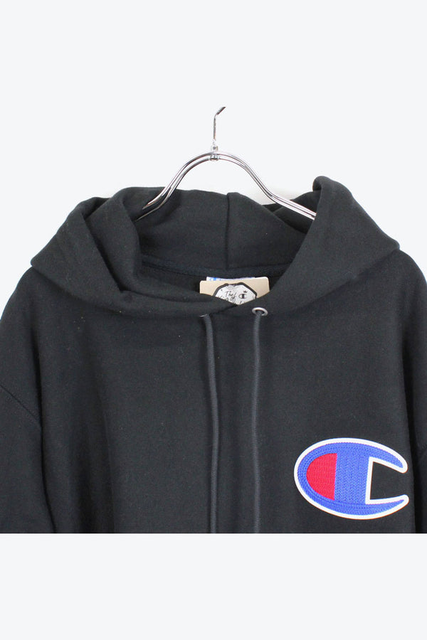 REVERSE WEAVE SWEAT HOODIE / BLACK [70%OFF]