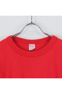 MADE IN USA 80'S LOGO T-SHIRT / RED [SIZE:XL USED]