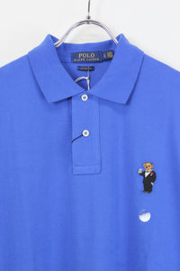 S/S BEAR ONE POINT POLO SHIRT / BLUE【SIZE:L NEW】