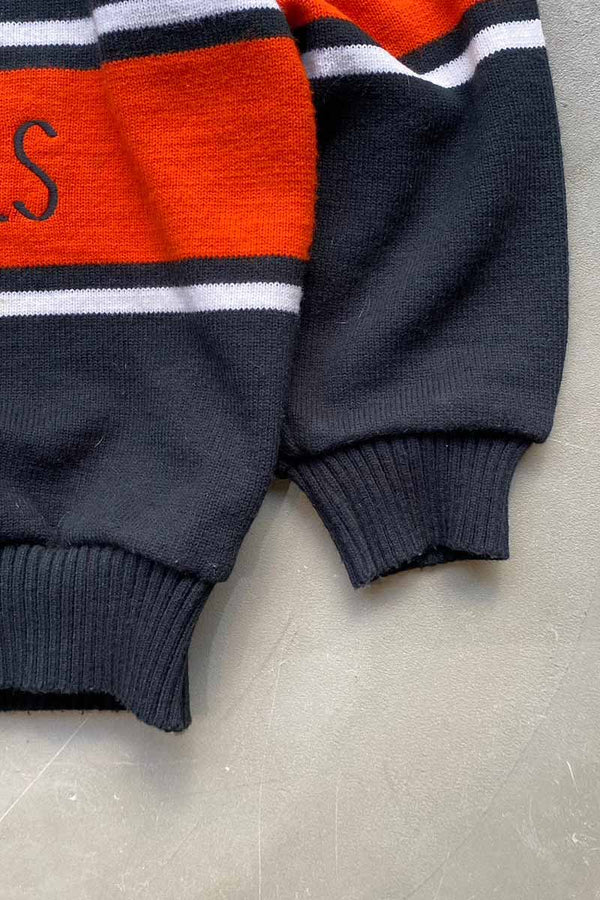 90'S NFL BENGALS EMBROIDERY ACRYLIC KNIT SWEATER / BLACK [SIZE: M USED]
