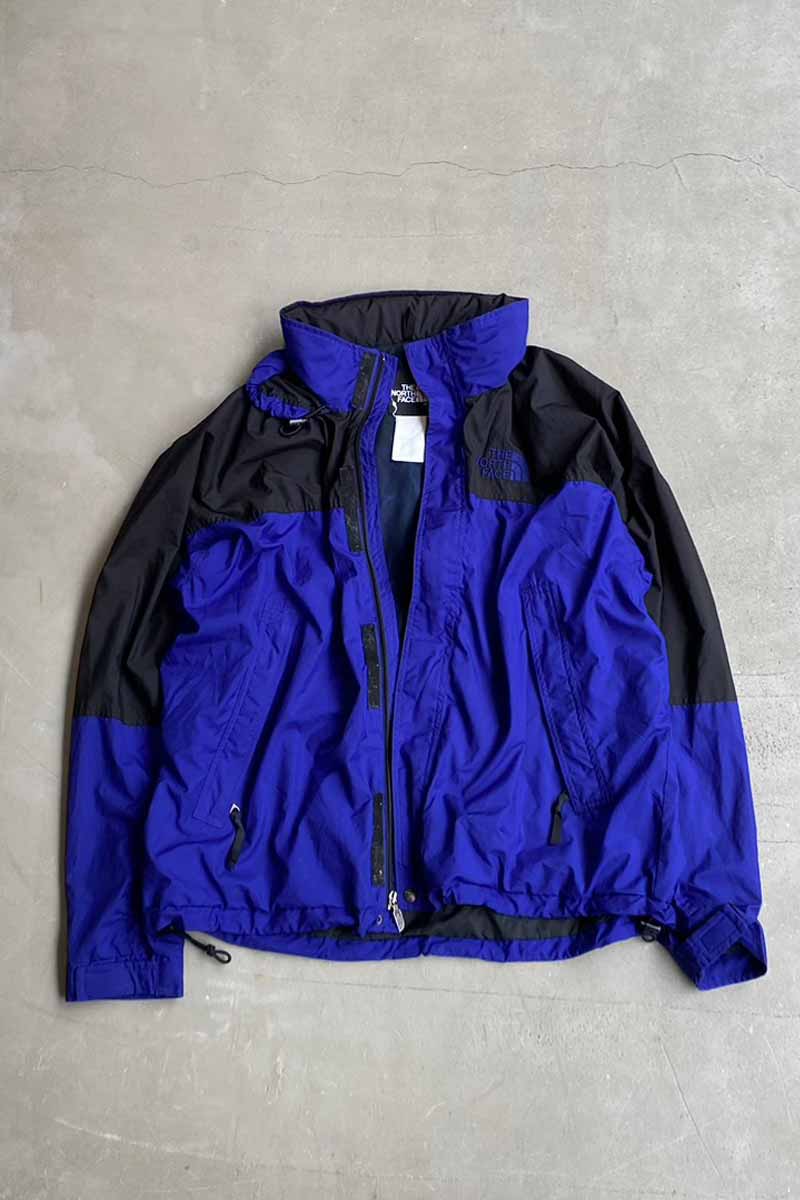 90'S ZIP UP NYLON JACKET / BLUE [SIZE: L USED]
