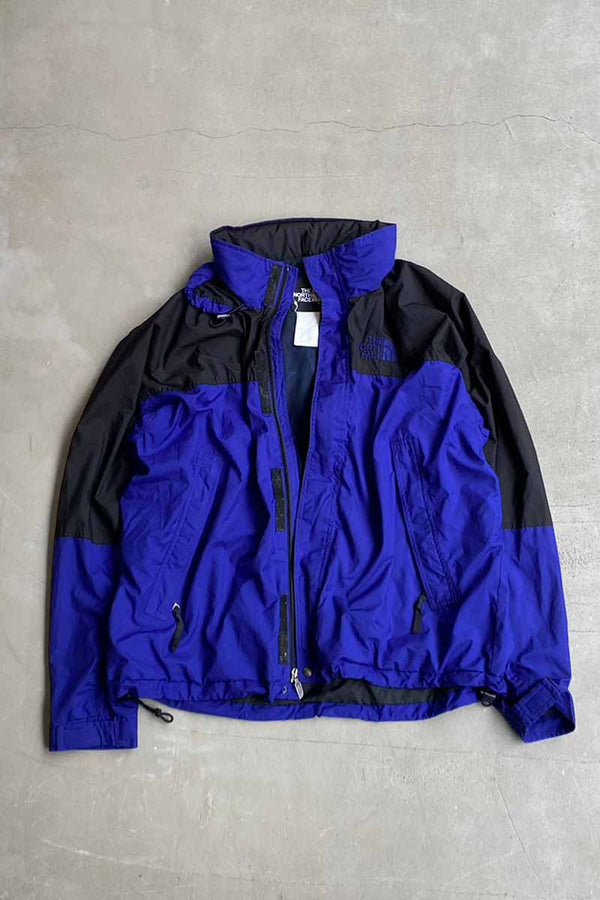 90'S ZIP UP NYLON JACKET / BLUE [SIZE: L USED]