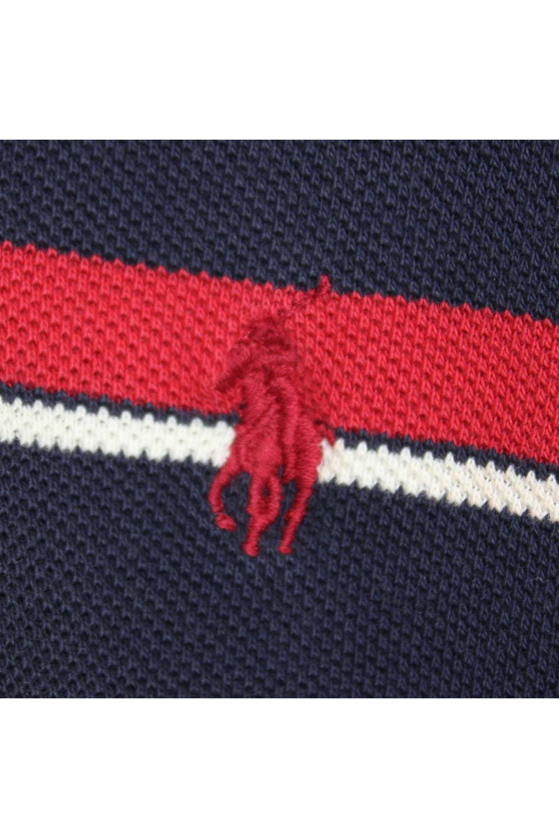 S/S 보더 폴로 셔츠 / NAVY/RED【SIZE:L USED】
