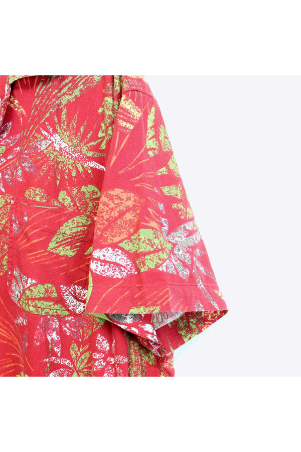 S/S OPEN COLLAR HAWAIIAN SHIRT / RED【SIZE:M相当 USED】