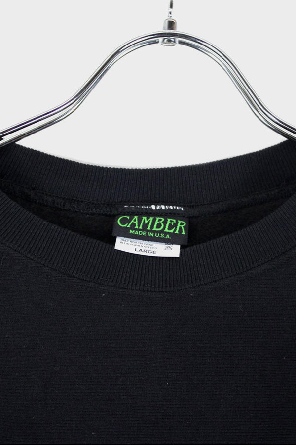 MADE IN USA #234 12OZ CROSS-KNIT CREW NECK SWEAT SHIRT / BLACK