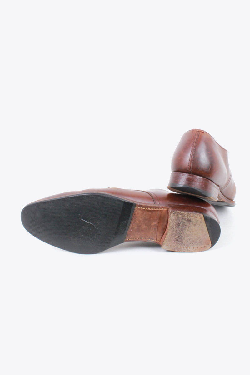 MADE IN ENGLAND PLAIN TOE LEATHER SHOES / BROWN [SIZE: US9F (equivalent to 27cm) USED]